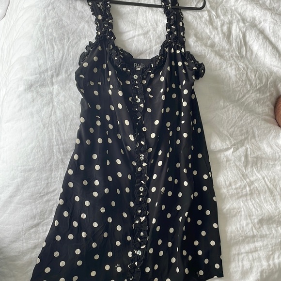 Realisation par Julia black polka dot mini dress - Picture 2 of 4